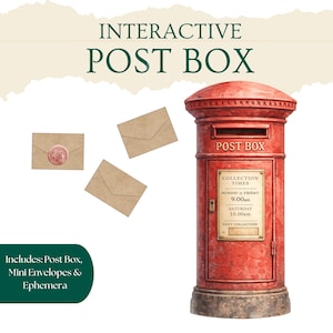Interactive Post Box Junk Journal Kit, Printable Scrapbook Mailbox Project and Ephemera, Pocket Insert, Mini Envelope Paper Craft