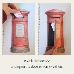 Interactive Post Box Printable Junk Journal Kit Bundle, Red & Dark Academia Scrapbook Mailbox Project, and Ephemera Set image 3