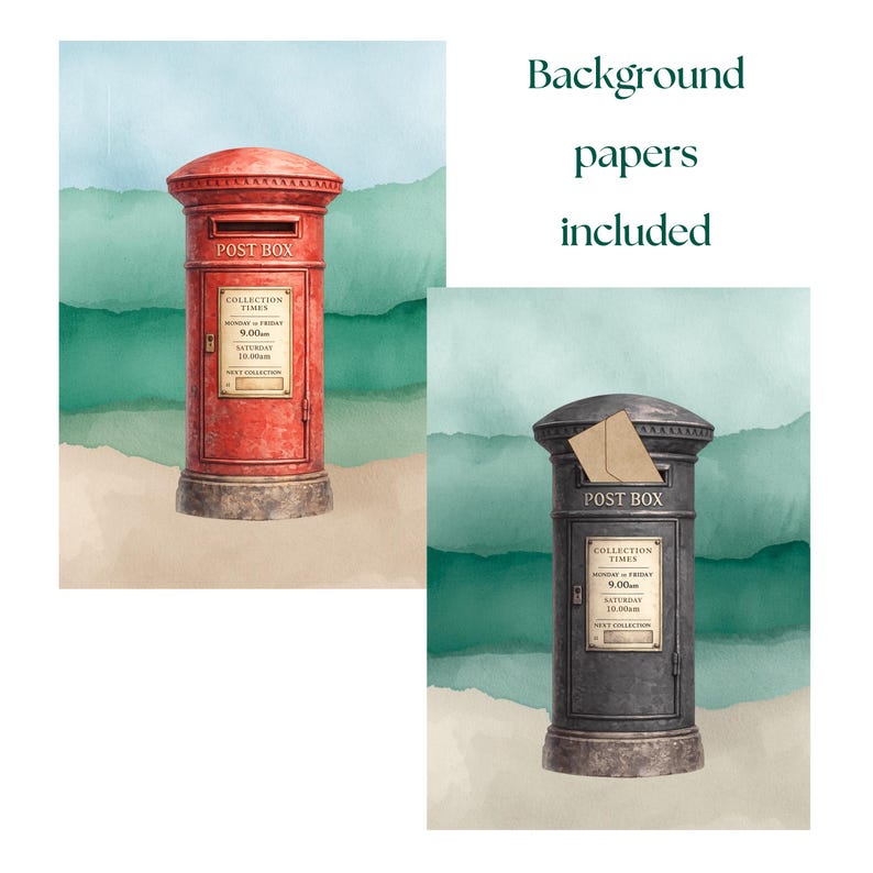 Interactive Post Box Printable Junk Journal Kit Bundle, Red & Dark Academia Scrapbook Mailbox Project, and Ephemera Set image 6