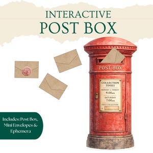 Interactive Post Box Printable Kit, Scrapbook Mailbox Ephemera, Junk Journal Pocket Insert, Mini Envelope Paper Craft