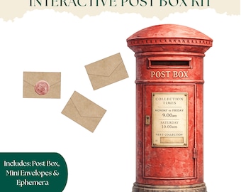 Interactive Post Box Junk Journal Kit, Printable Scrapbook Mailbox Project and Ephemera, Pocket Insert, Mini Envelope Paper Craft