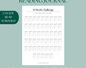 50 Book Challenge, Reading Journal Page, Reading Challenge Tracker, Book Tracker Insert, Book Journal Printable, A4 and US Letter