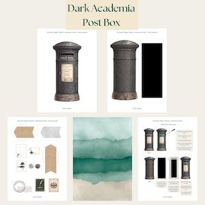 Interactive Post Box Printable Junk Journal Kit Bundle, Red & Dark Academia Scrapbook Mailbox Project, and Ephemera Set image 5
