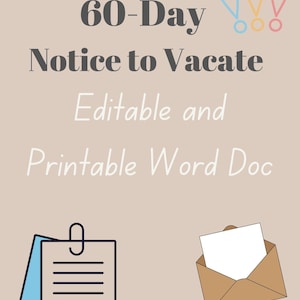 60-Day Notice to Vacate Letter - Attorney Written - Instant Download