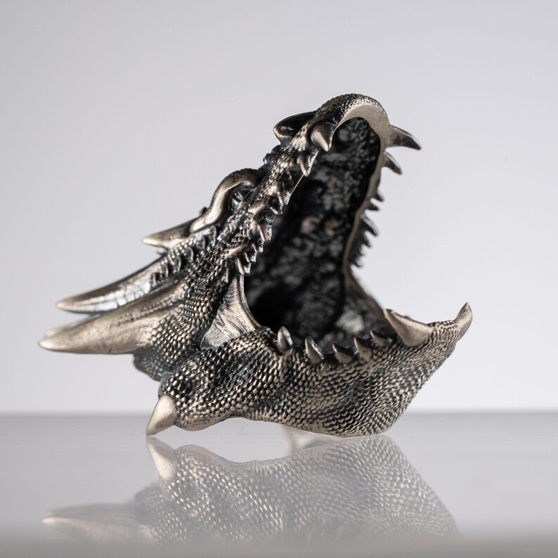 925 Sterling Silver Dragon Head Ring for Men, Gothic Fantasy Jewelry, Medieval Beast Ring, Handmade Silver Ring, Fierce Men’s Christmas Gift image 12