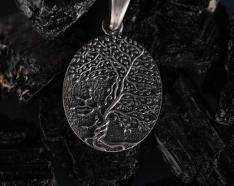 Handmade Yggdrasil Tree of Life Necklace | Unisex 925 Sterling Silver Pendant | Norse Viking Amulet, Oxidized or Polished Spiritual Gift