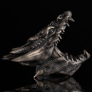 925 Sterling Silver Dragon Head Ring for Men, Gothic Fantasy Jewelry, Medieval Beast Ring, Handmade Silver Ring, Fierce Men’s Christmas Gift image 2