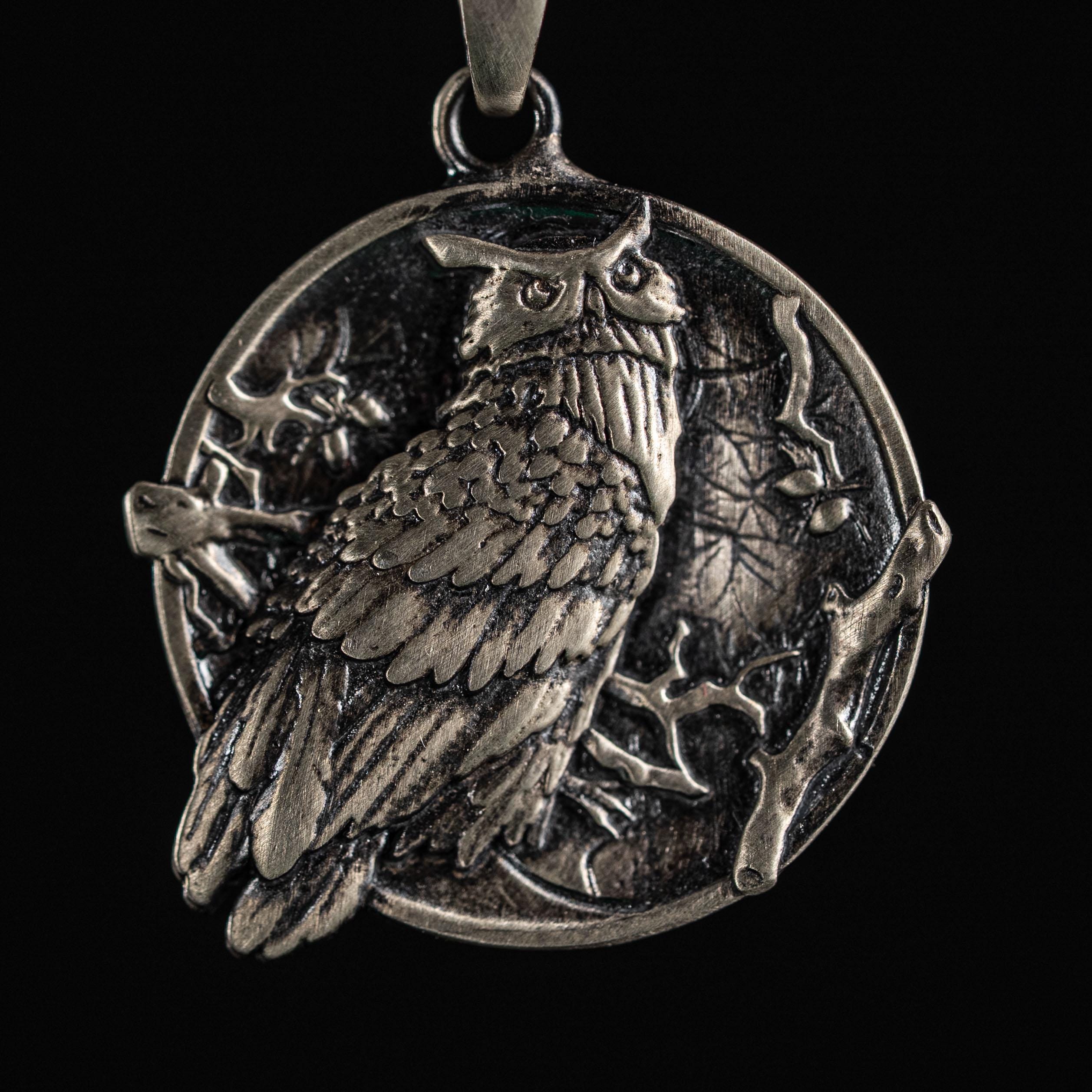 Personalized Owl Necklace, 925 Sterling Silver Owl Pendant, Wisdom Symbol Jewelry, Nature Bird Charm