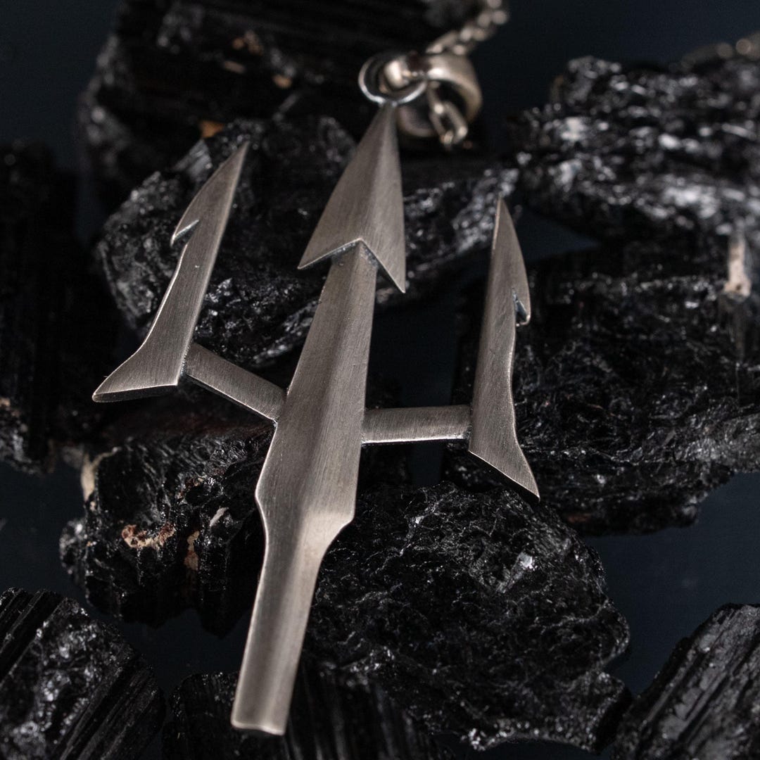 Trident of Poseidon 925 Sterling Silver Pendant, Handmade Greek ...