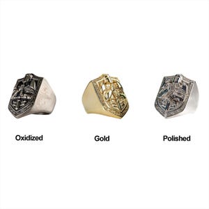 Knight 925 Sterling Silver Ring – Medieval Crusader Armor Ring, Gothic Templar Shield Cross Ring, Christian Warrior Handmade Gift image 10