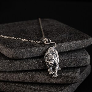 Leopard 925 Sterling Silver Pendant, Panther Handmade Silver Necklace, Cheetah Charm, Wild Cat Jewelry, Animal Pendant Unisex Gift image 4