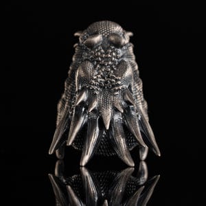 925 Sterling Silver Dragon Head Ring for Men, Gothic Fantasy Jewelry, Medieval Beast Ring, Handmade Silver Ring, Fierce Men’s Christmas Gift image 6
