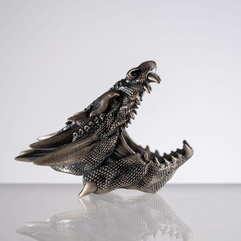 925 Sterling Silver Dragon Head Ring for Men, Gothic Fantasy Jewelry, Medieval Beast Ring, Handmade Silver Ring, Fierce Men’s Christmas Gift image 5