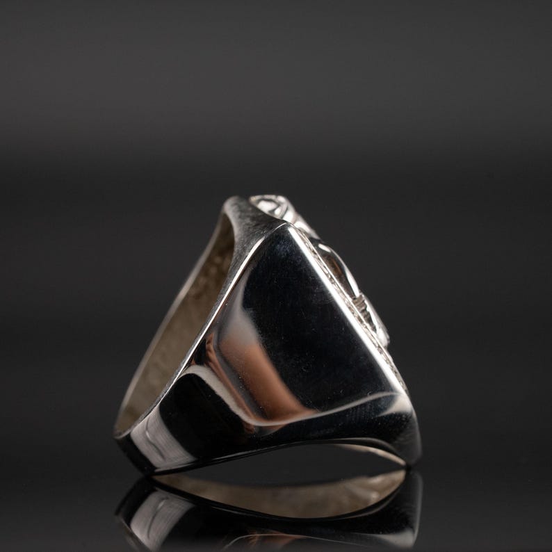 Knight 925 Sterling Silver Ring – Medieval Crusader Armor Ring, Gothic Templar Shield Cross Ring, Christian Warrior Handmade Gift image 5