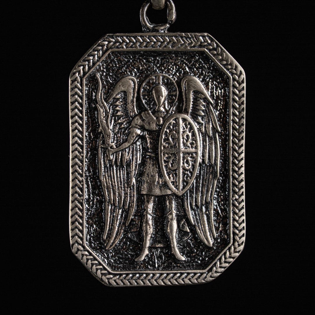 St Michael Archangel Pendant Necklace 925 Sterling Silver Handmade ...
