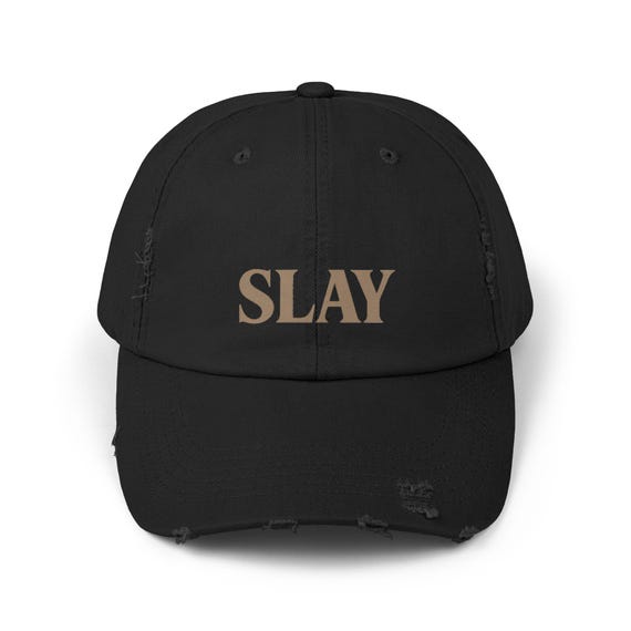 SLAY Dad Hat Distressed Baseball Cap Unisex Gift Cotton Twill