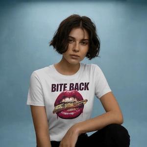 Bite Back Shirt – Anti-Greed Graphic T-Shirt – eat the rich tshirt – Eat the Rich Tee – Feminist Streetwear – Bold Protest T-Shirt Unisex