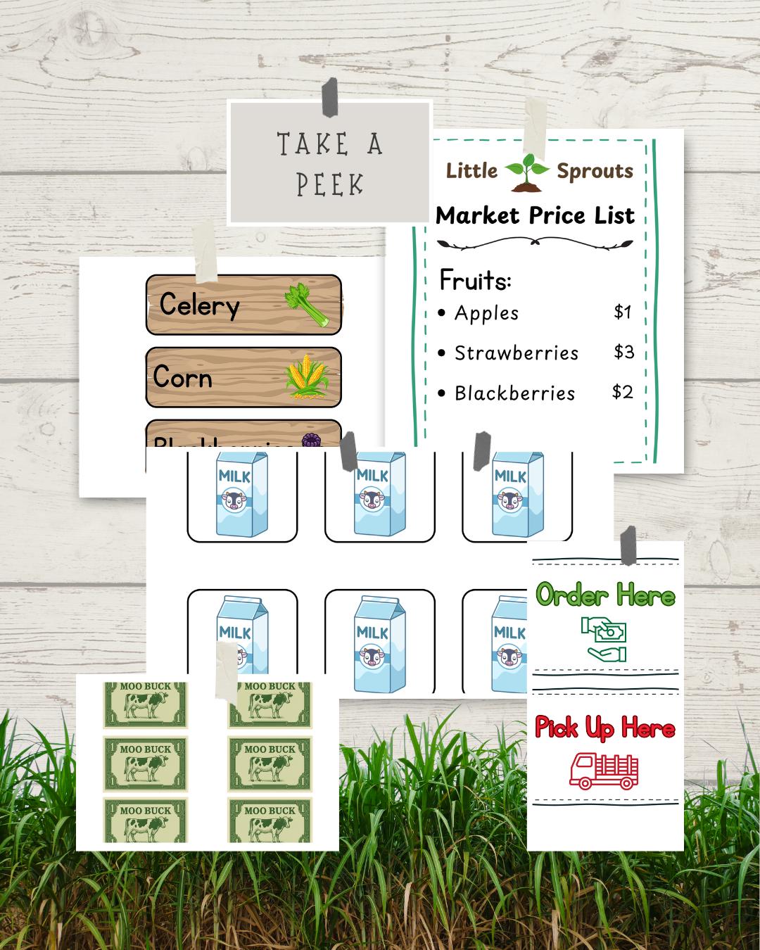 Farm Set Dramatic Play for Pretend Play Printable- Farmers Market ...