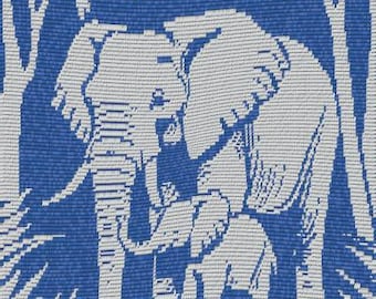 UK Overlay Mosaic Crochet Pattern for a Blanket - Elephants