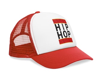 Hip Hop Mesh Cap, Trucker Hat for Music Lovers, Casual Summer Accessory, Festival Outfit, Gift for Hip Hop Fans, Streetwear Style