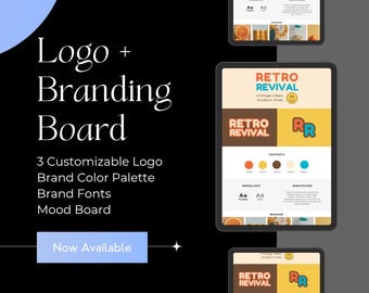 Brand and Launch Starter Kit | Canva Templates | Editable Branding Board Template | Customizable Brand Board | Logo and Palette Template