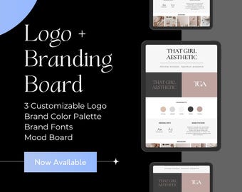 Brand and Launch Starter Kit | Canva Templates | Editable Branding Board Template | Customizable Brand Board | Logo and Palette Template