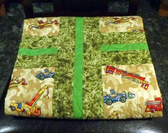 4# Camo Trucks Boy Quilt