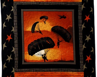 Soldiers Parachuting Wall Quilt