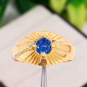 Blue Sapphire Ring: Sterling Silver 925 Engagement Band, December Birthstone