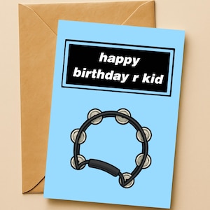 Happy Birthday R Kid Birthday Card, 5x7inch, Funny Birthday Card, Humour Birthday Card