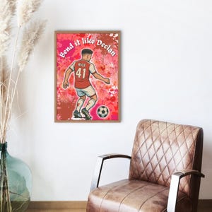 Declan Rice &quot;Bend it like Declan&quot; Poster, Arsenal Poster, Football Room Decor