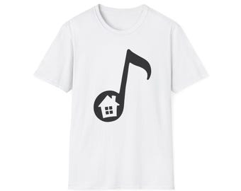 House Music Note Shirt, Minimal DJ Graphic Tee, Dance Music Festival Shirt, Chicago House Music Tee, Clubwear Streetwear