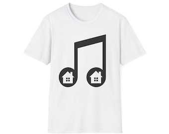 House Music Note Shirt, Minimal Music Graphic Tee, DJ Festival T Shirt, Chicago Dance Music Tee, Retro Streetwear Shirt