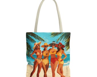 Beach Besties Girls Trip Travel Gift Vacation Bag Getaway Weekend Tote Bag Canvas Bag Top Handle Bag Grocery Bag Floral Beach Bag Gift Idea