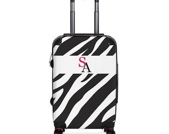 Custom Monogram Cute Animal Print Luggage Carry-on Personalized Suitcase Travelers Gift Travel Lover Accessories Animal Lover Flight Baggage
