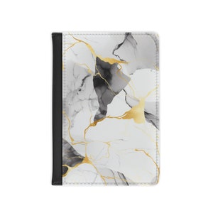 Gray and Gold Passport Cover Passport Case Card Holder Travel Gift Travel Accessories Unique Passport Wallet