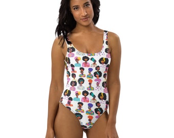 We're Magic Black Girl Vibrant Summer Pool Women's Swimwear Beachwear Vacation One-Piece Swimsuit