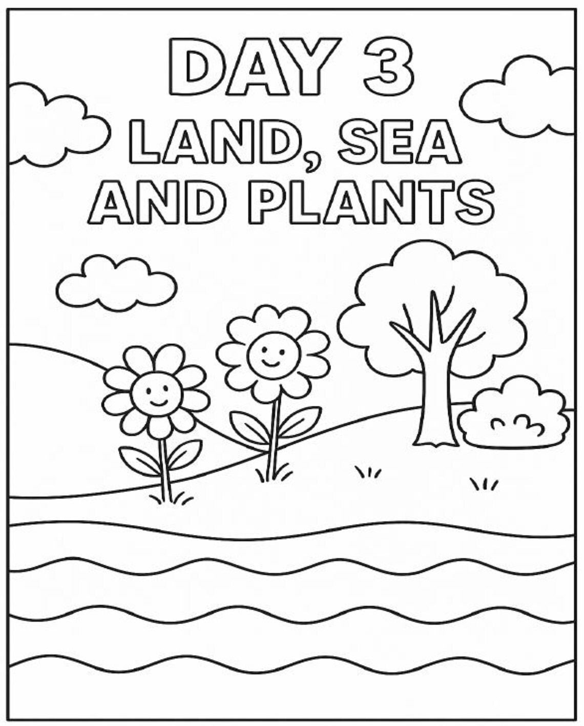 Seven Days of Creation Coloring Pages (bible Printable for Kids) - Etsy