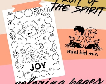Páginas para colorear del fruto del Espíritu: Actividad bíblica, Escuela Dominical (PDF imprimible)