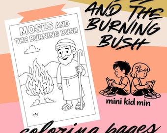 Moses and the Burning Bush Coloring Pages: Sunday School Bible Story PDF Download