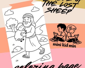 Lost Sheep Bible Story Coloring Pages: Sunday School Activity (PDF Download)