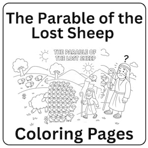 Parable of the Lost Sheep Coloring Pages | Bible Story Printable for Kids | Christian Sunday School Activity | Bible Story Coloring Pages