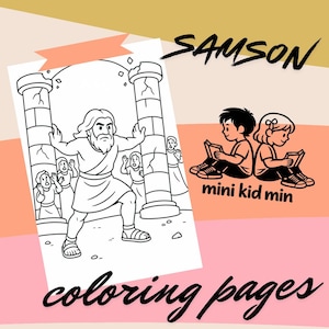 Samson Bible Story Coloring Pages: Printable Kids' Activity (PDF Download