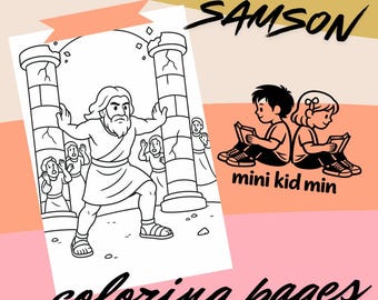 Samson Bible Story Coloring Pages: Printable Kids' Activity (PDF Download