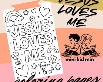 Jesus Loves Me Coloring Pages: Christian Bible Activity (PDF Download)