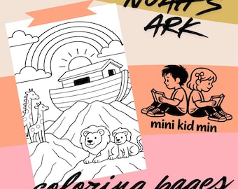 Páginas para colorear del Arca de Noé para niños: Historia bíblica de la escuela dominical
