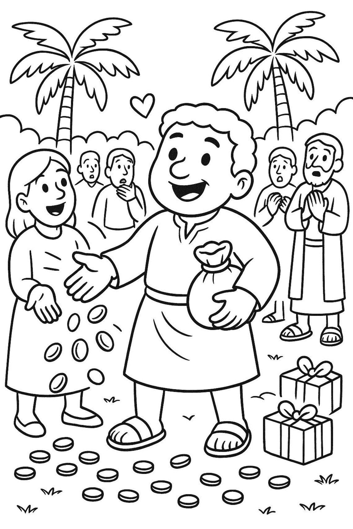 Jesus and Zacchaeus Coloring Pages: Bible Story Pintables for Kids (PDF ...