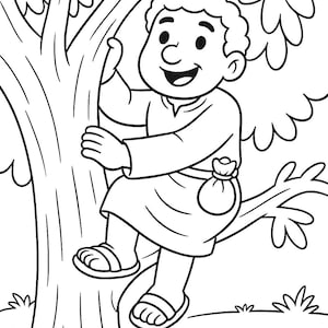 Jesus and Zacchaeus Coloring Pages: Bible Story Pintables for Kids (PDF ...