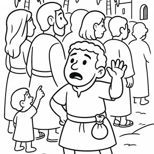 Jesus and Zacchaeus Coloring Pages: Bible Story Pintables for Kids (PDF ...