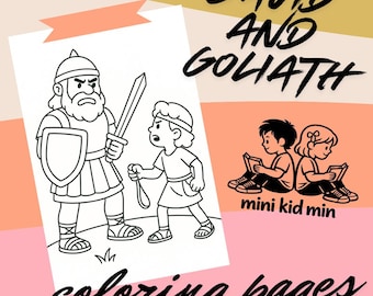 David and Goliath Coloring Pages: Kids Bible Story Activity PDF Download